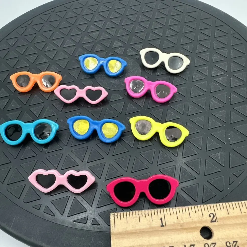 Vtg Lot Of 10 80s Neon Plastic Pins Sunglasses